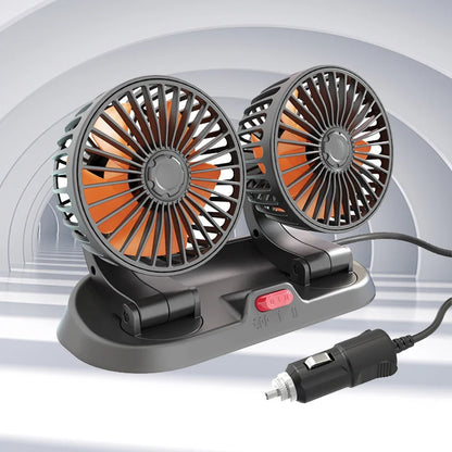 Car Fan 360° Adjustable 1/2/3/4 Head Air Fan Automotive Electric Fan USB/12V/24V Fan 2 Speeds Car Silent Fan for Home Desk Car