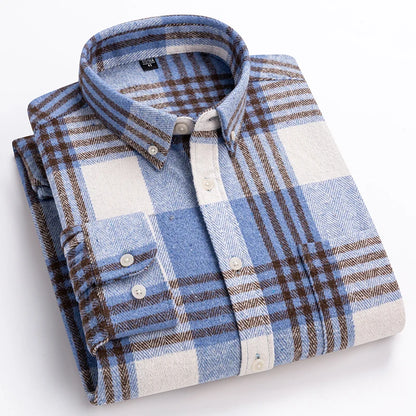 New in Shirt Plus Size 7XL 100% Cotton Long-Sleeve Shirts for Men Slim Fit Casual Plain Shirt Soft Keroan Designer Plaid Clothin