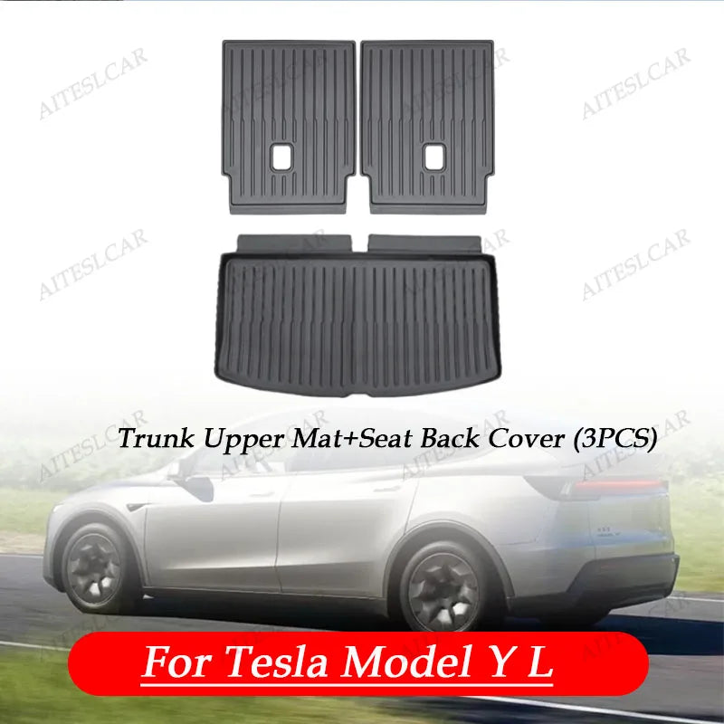 For Tesla New Model Y L Launch Premium / Performance 2026+ TPE Floor Mats Luggage Mat Wear-resistant Foot Pads ModelY Trunk Mats
