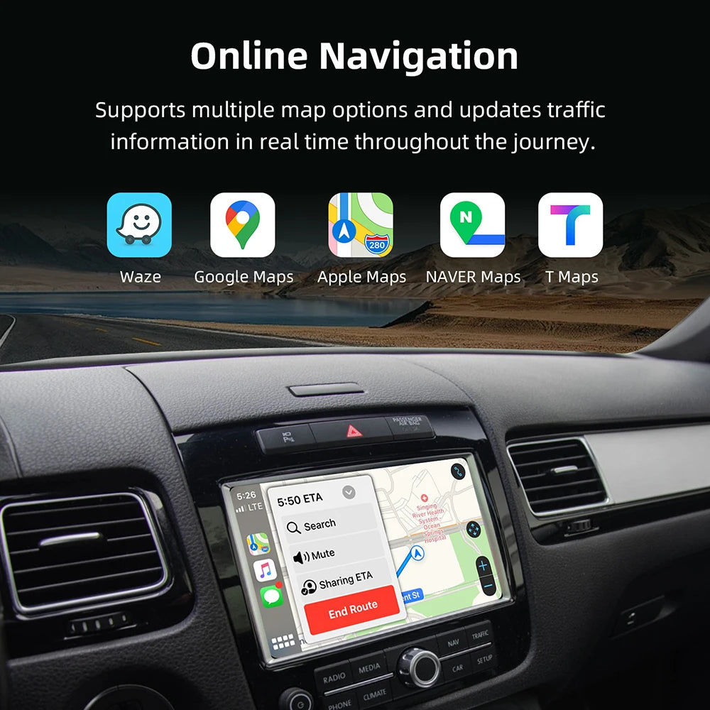 Wireless CarPlay Retrofit Box For Volkswagen Touareg RNS850 2011-2017 8 Inch Android Auto For Apple CarPlay Vw Navigation Mirror