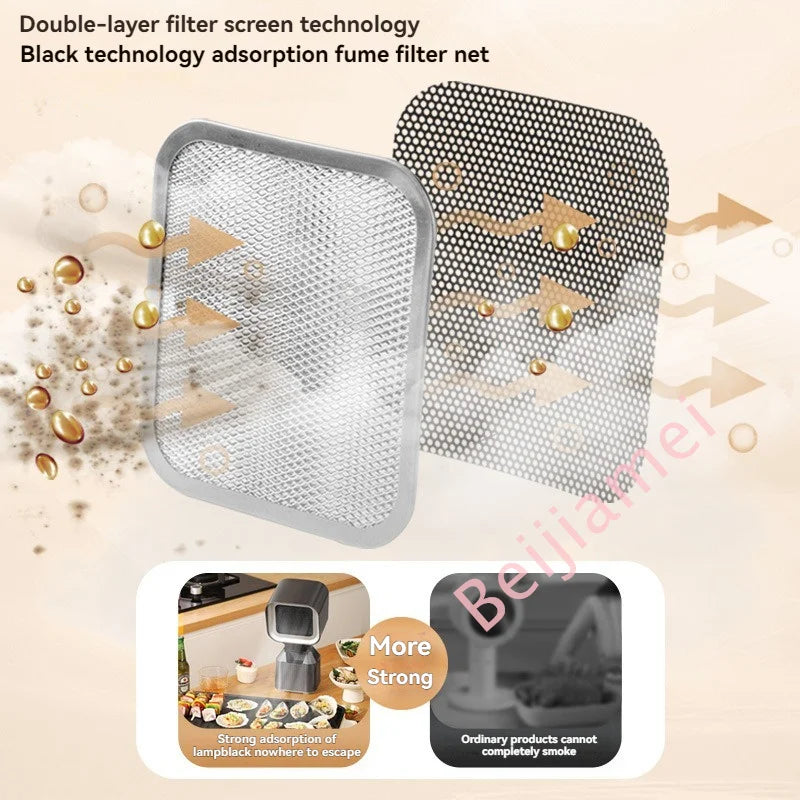 Portable Exhaust Fan Kitchen Hood Extractor Barbecue Desktop Range Hoods Small Suction Cooker Hood Adjustable Speed