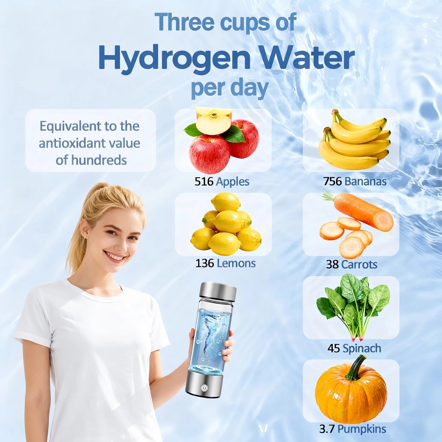 Portable Hydrogen Water Generator Bottle Rechargeable Electric Alkaline Water Ionizer Cup Hydrogen-Rich Health Care Drinkware