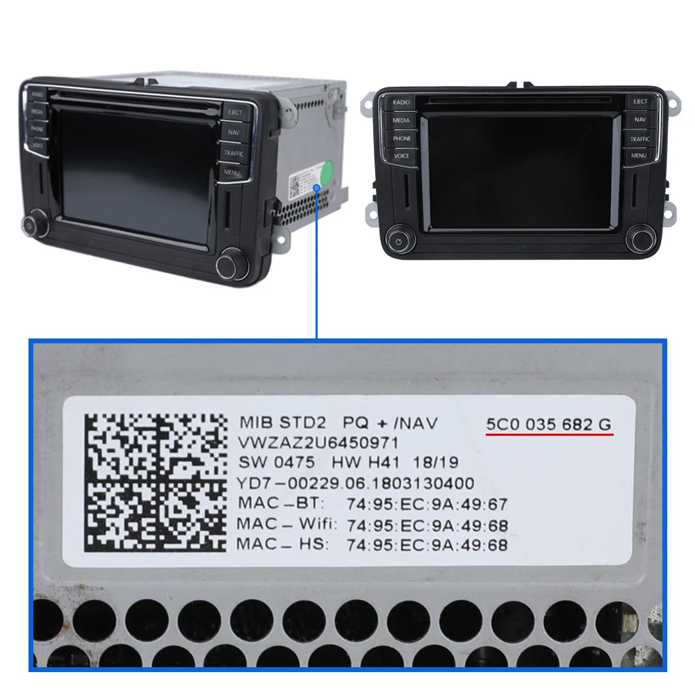 6.5-Inch 6.33-Inch Replacement LCD Screen TDO-WVGA0633F00045 WVGA0633F00039 For VW STD2 MIB 200 682 680 684 Discover Car Radio