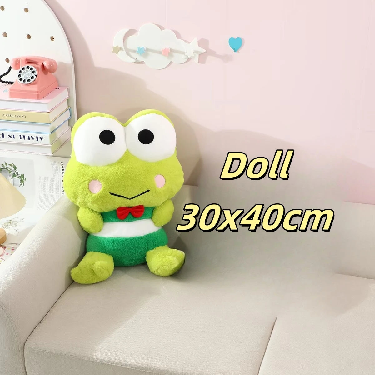 Cartoon Kero Kero Keroppi Plush Toy Lovely Stuffed Big Eyed Frog Plushies Cute Anime Soft Cuddly Doll Sofa Bed Home Decor Gifts