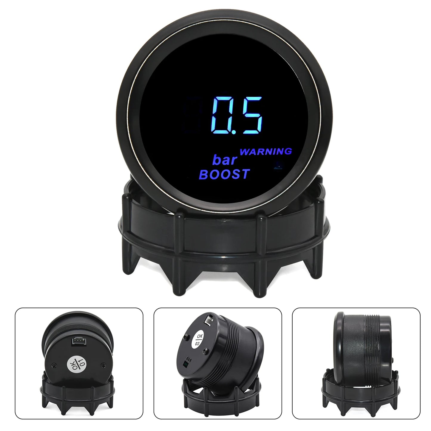 Universal 2 Inch 52MM Digital Display Blue Led 12V Oil Pressure Oil Water Temp Gauge Voltmeter Tachometer RPM Turbo Boost Meter