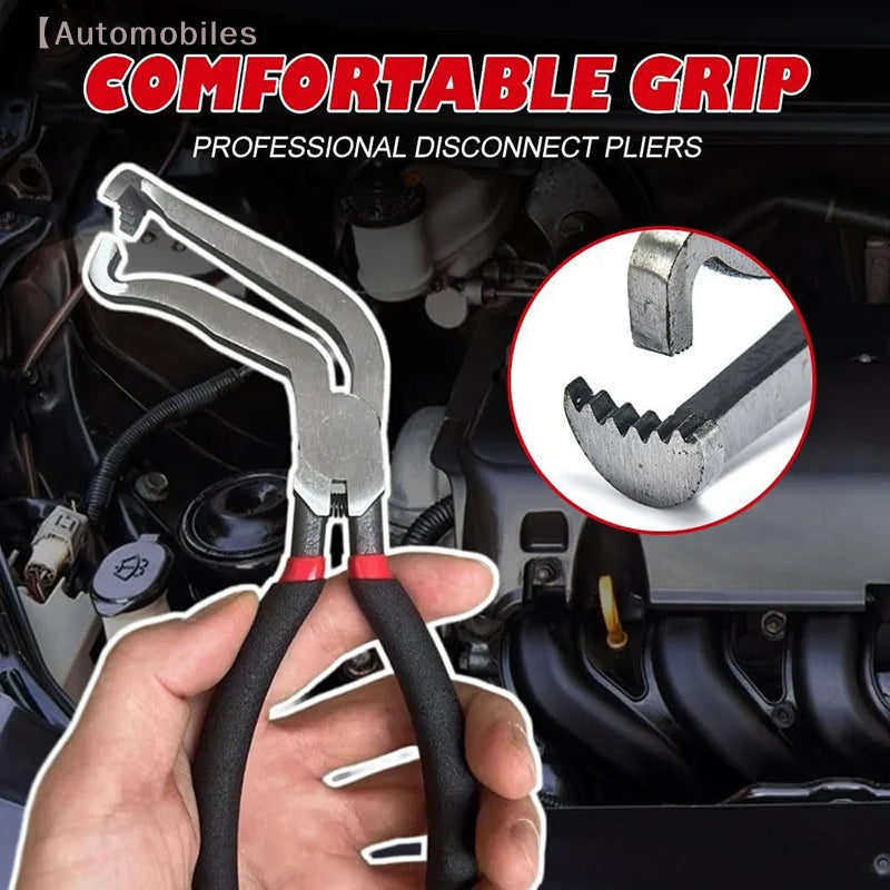 8" 60-Degree Electrical Disconnect Pliers For Automotive Connectors & Sensors - Angled Wire Plug Removal Tool