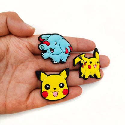 47/27/20Pcs Random Pokémon Series Shoe Charms For Slides Sandals,PVC Shoe Decorations Accessories For Christmas Birthday Gift
