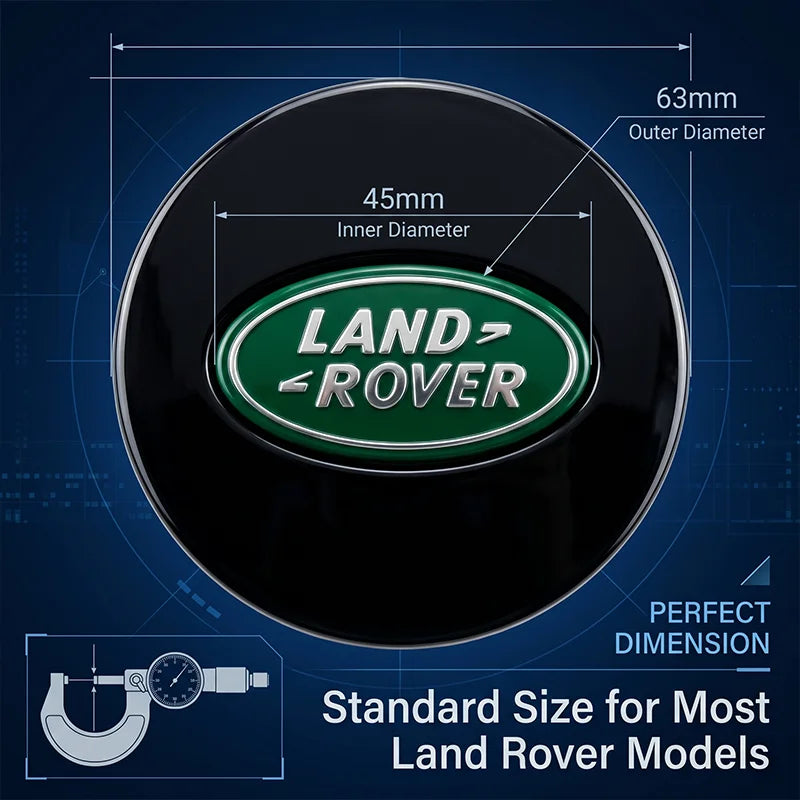 4Pcs Car Emblem Wheel Center Hub Cap Covers Auto Rim Cover For Land Rover Ranger Autobiography Freelander Evoque Rover Sport