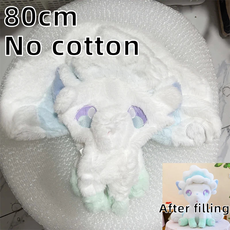 40/80cm Huge Pokemon Alolan Vulpix Plush Toys Pokémon Plushie Kawaii Semi-finished Leather Holster Pillow Gift for Children Xmas