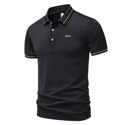 2026 New Mens Short Sleeve T Shirt Sports Tennis Polo Shirt Summer Oversized Breathable Shirts Button Moisture-Wicking Streetwea