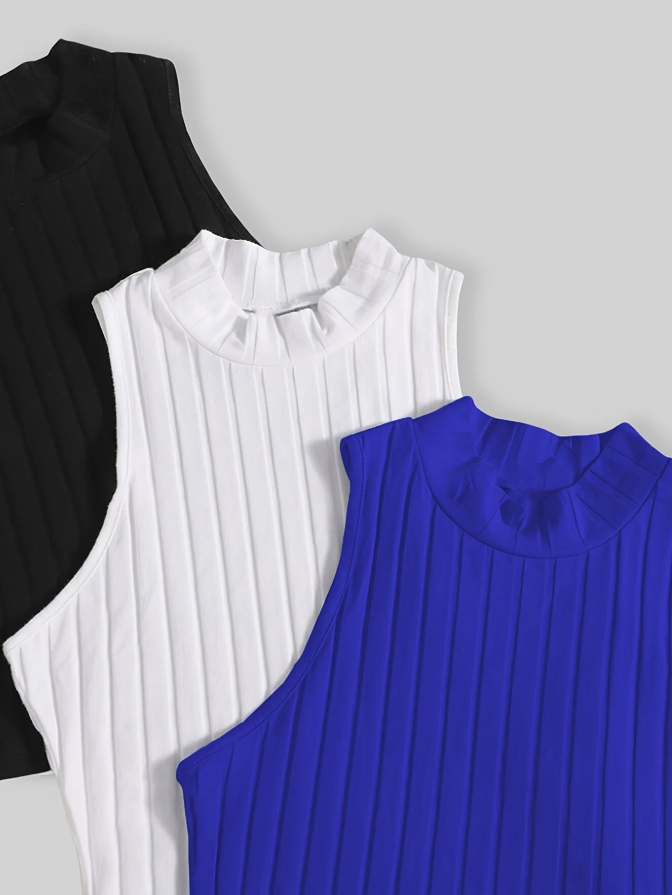 New style, stylish solid color, versatile women's sleeveless top three-piece set
