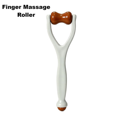 Hard Wood Double-sided Finger Massage Roller Hand Massager for Trigger Finger & Carpal Tunnel Pain Relief Portable Stress Relief