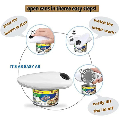 Easy Operate Electric Can Opener Multifunctional Jar Bottle Opener With Free Small Opener Battery Powered