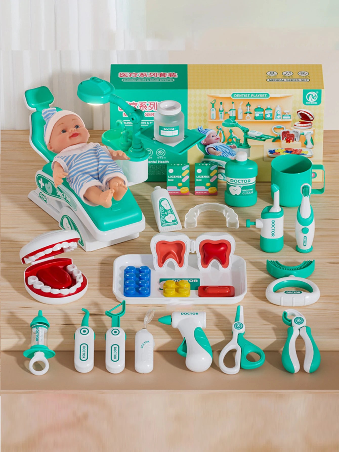 Kids Doctor Set Dentist Nurse Pretend Play Toys Simulated Stethoscope Medical Tool Kit Medical Role Play Accessories Fun Gifts ﻿