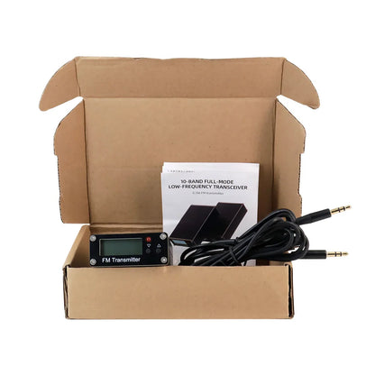 0.5W FM Transmitter 76-108MHz 2KM Range LCD Stereo, 3.5mm AUX USB-C Wireless Audio Broadcast For Car & Church