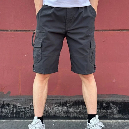 Mens Cargo Shorts Loose Solid Long Wide Half Short Pants for Men Baggy Bermuda Multi Pocket Harajuku Japanese Street Style Y2k