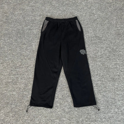 Mertra Classic Embroidered Logo Fleece Lined Loose Fit Straight Leg Casual Trousers Men Women Versatile Comfortable Long Pants