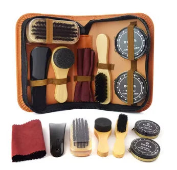 Leather shoe polish suit Brush Cleaning Kit Keep Shiny Clean Tools for Leather Shoes brush Care Kit Portable