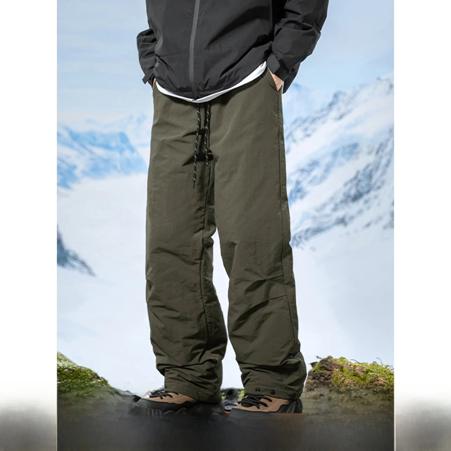 Thickened down Cotton Trousers for Men Winter Outdoor Snow Skiing Windproof Waterproof Warm Straight Leg Pants Youth Casual