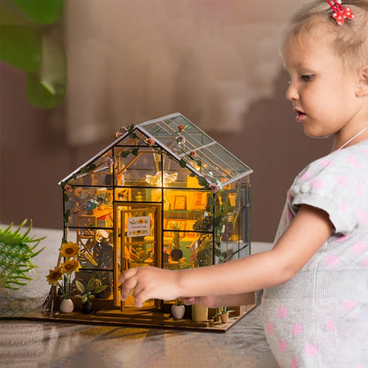 Mini DIY DollHouses Kit Flower House Handmade 3D Puzzle Assembly Building Toys Home Bedroom Decoration With Furniture Doll House