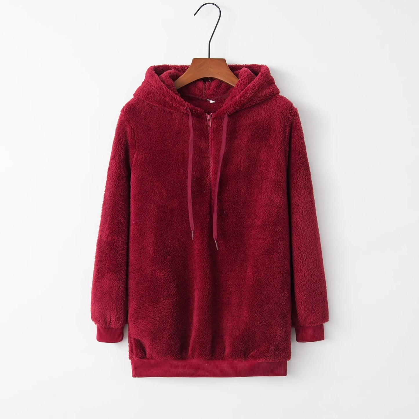 Fashion Trend Long-sleeved Hooded Solid Color, Women's Sweater Coat