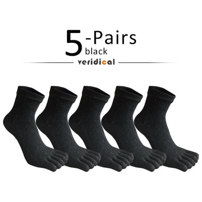 1/5 Pairs Wool Toe Short Socks Winter Man Soft Elastic Endurable Business Sweat-Absorbing Thick Thermal Warm 5 Finger Socks