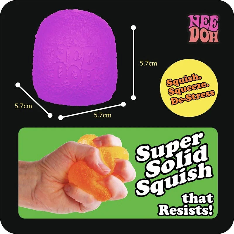 Needoh Dream Drop Gumdrop Super Solid Anti-Stress Squeeze Glitter Raised Texture Bumpy Relief Pressure Relax ADHD Sensory Toy