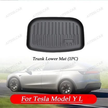 For Tesla Model Y L Launch 2026  Juniper 2025+ TPE Car Floor Mats  pedals Luggage Trunk Mat Set Four Seasons Waterproof Anti-s