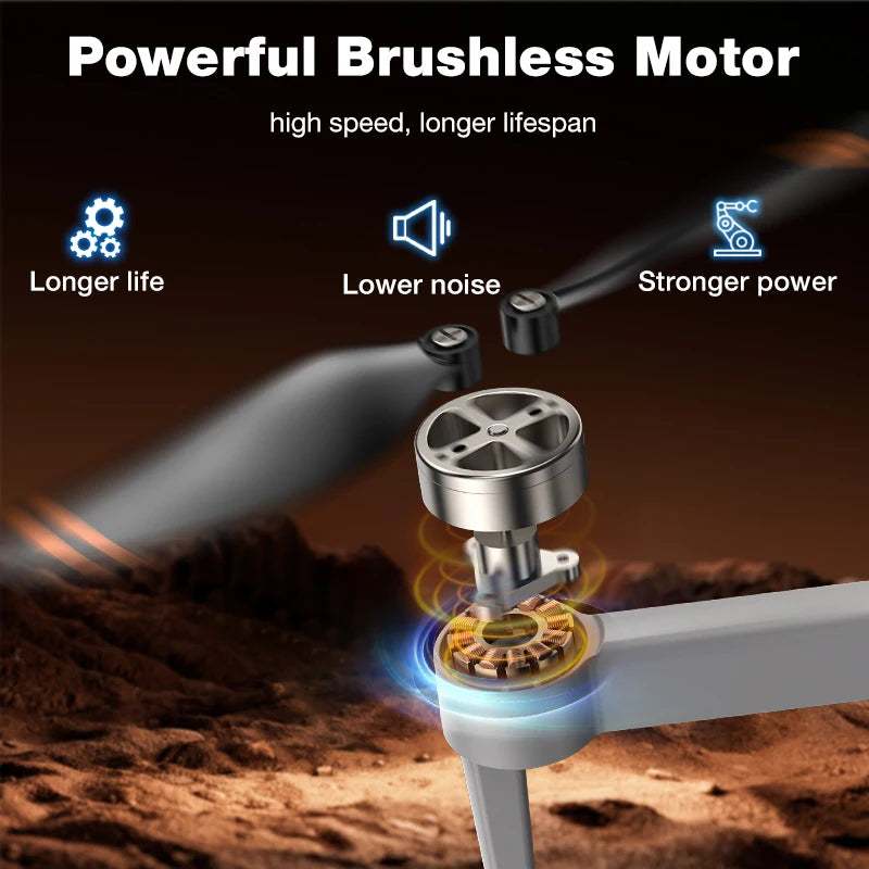 FPV 8K 3-Camera RC Drone Professional Quadcopter Aircraft Gesture Shooting Brushless 360° Roll Optical Hover Helicopter Toy Gift