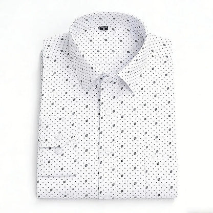 Men's High-quality Fashion Casual Print Plaid Stripe Long Sleeve Shirts Single Pocket Comfort Fit Business Formal Office Blouses