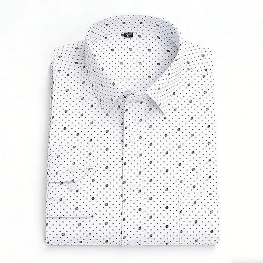 Men's High-quality Fashion Casual Print Plaid Stripe Long Sleeve Shirts Single Pocket Comfort Fit Business Formal Office Blouses