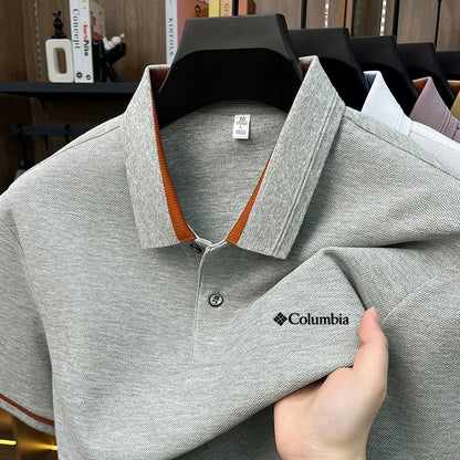 100% Pure Cotton Summer Exquisite Letter Embroidery Fashionable Polo Shirt Short Sleeve Men's Best-Selling Brand Comfortable Top