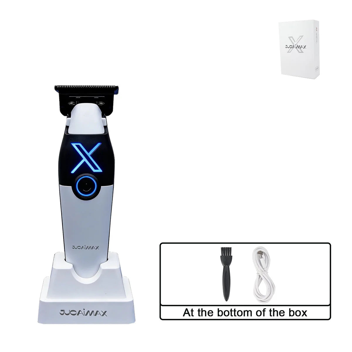 JUCAI X01 Professional Hair Clipper for Men Brushless Motor with Base Charger PHANTECHO2.0 DLCBlade Professional Barber Machines