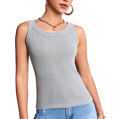 6/3/1 Piece Ladies Bottoming Solid Color Fashion Threaded Vest Casual Joker Sports Girl Mixed Color Combination Coat Parent-chil