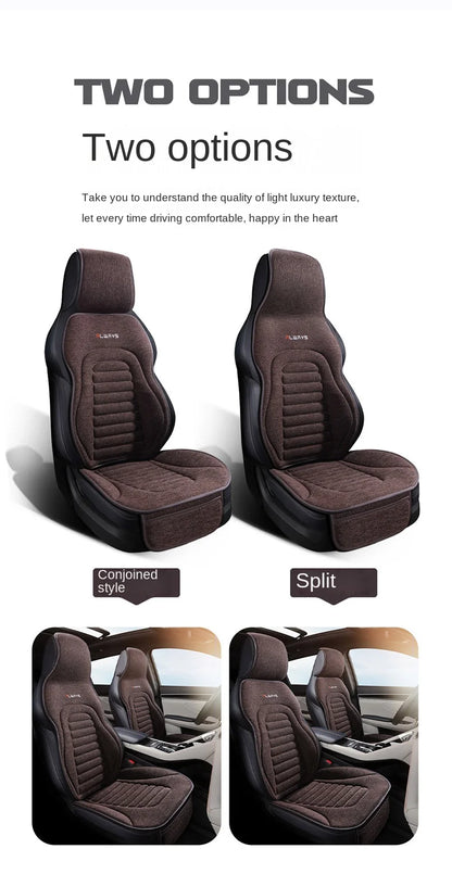 Universal Linen Car Seat Cover Four Season Auto Flax Comfortable Breathable Anti-Slip Covers Cushion SUV Car Seat Protection
