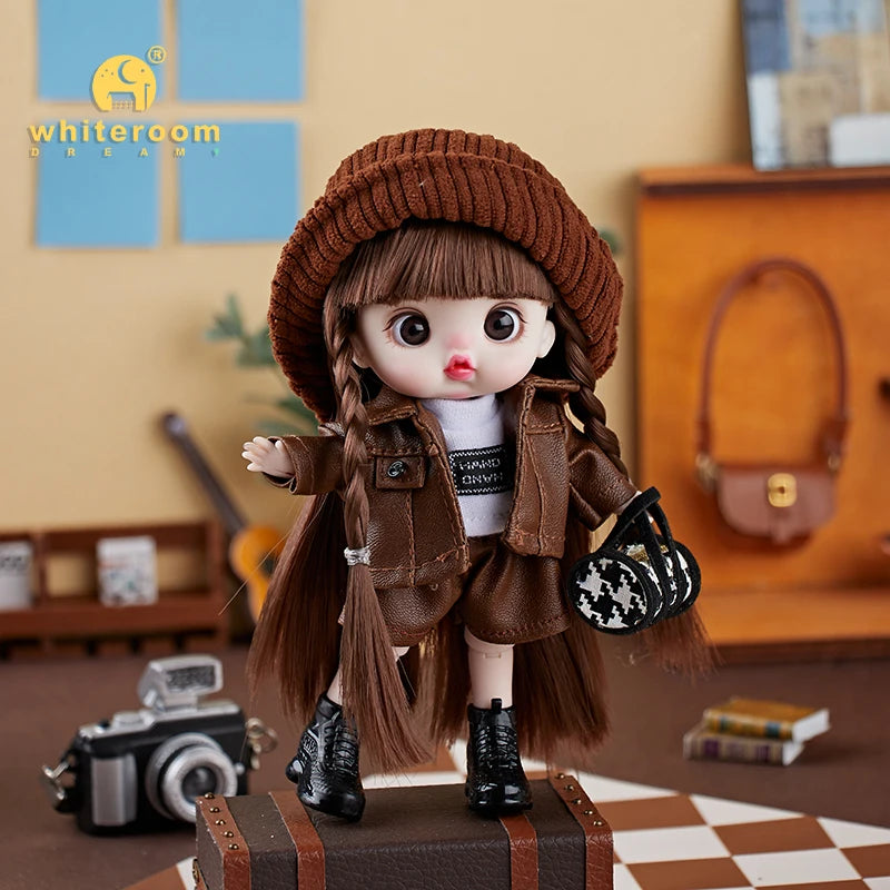 13cm Bjd Doll Trendy Collectible Toy Four Series Styles Changeable Outfit Phone Backpack Pendant Free Dopamine Color Lanyard Mul