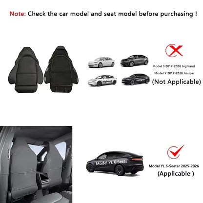 Car Seat Backrest Anti Kick Pad For Tesla Model 3/Y/YL Six Seats 2026 Leather Full Surround Seat Back Anti Scratch Protector Mat