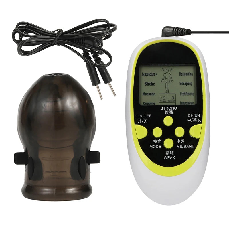 Estim Electric Shock Penis Ring Electro Trainer Massage Cup Chastity Penis Seelve Cockring For Men Dick Electrostimulation