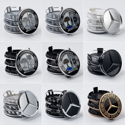 4pcs 75mm Car Wheel Center Hub Caps Cover Auto Accessories For Mercedes Benz Amg C180 C200 C260 W108 W124 W126 W140 W168 W176 AA