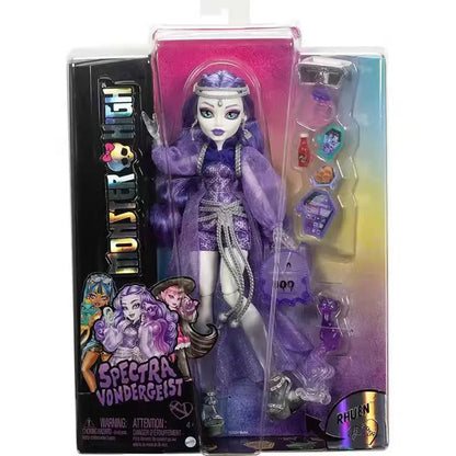 Original Monster High High School Wednesday Third Generation G3 Ghost Doll Doll, Mobile Collection HXH77 Christmas Gift