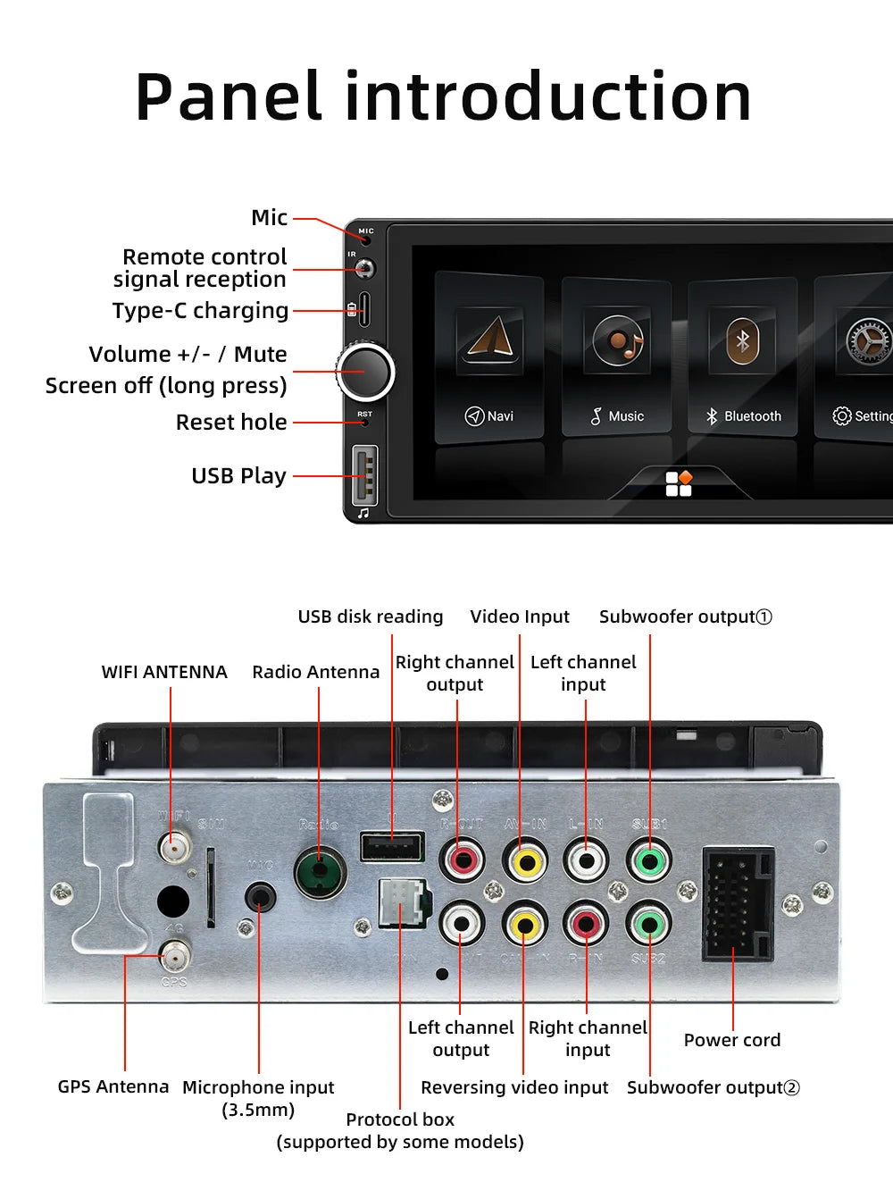 Car Intelligent Systems Android 13 1din Player Wireless Carplay Android Auto WIFI Internet GPS Navigation RDS BT Auto Stereo