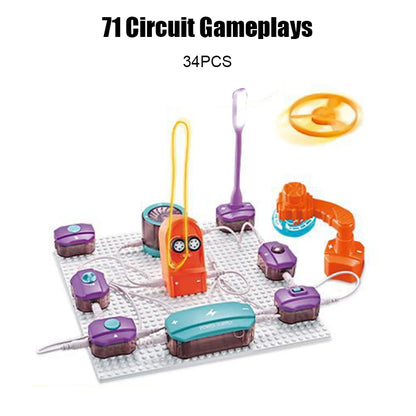 Children's Science Education Toy Electronic Building Blocks Physics Circuit Experiment Gift for Primary School Students Aged 6