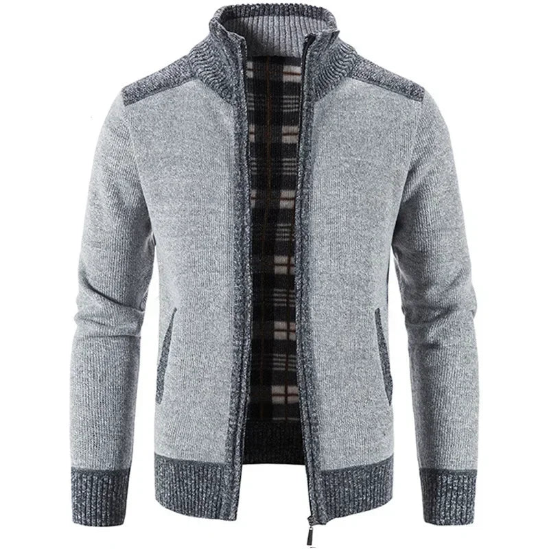 Autumn Winter Men's Thick Sweater Loose Casual Cardigan Sweater Jacket Zip Knitted Sweater Men Streetwear