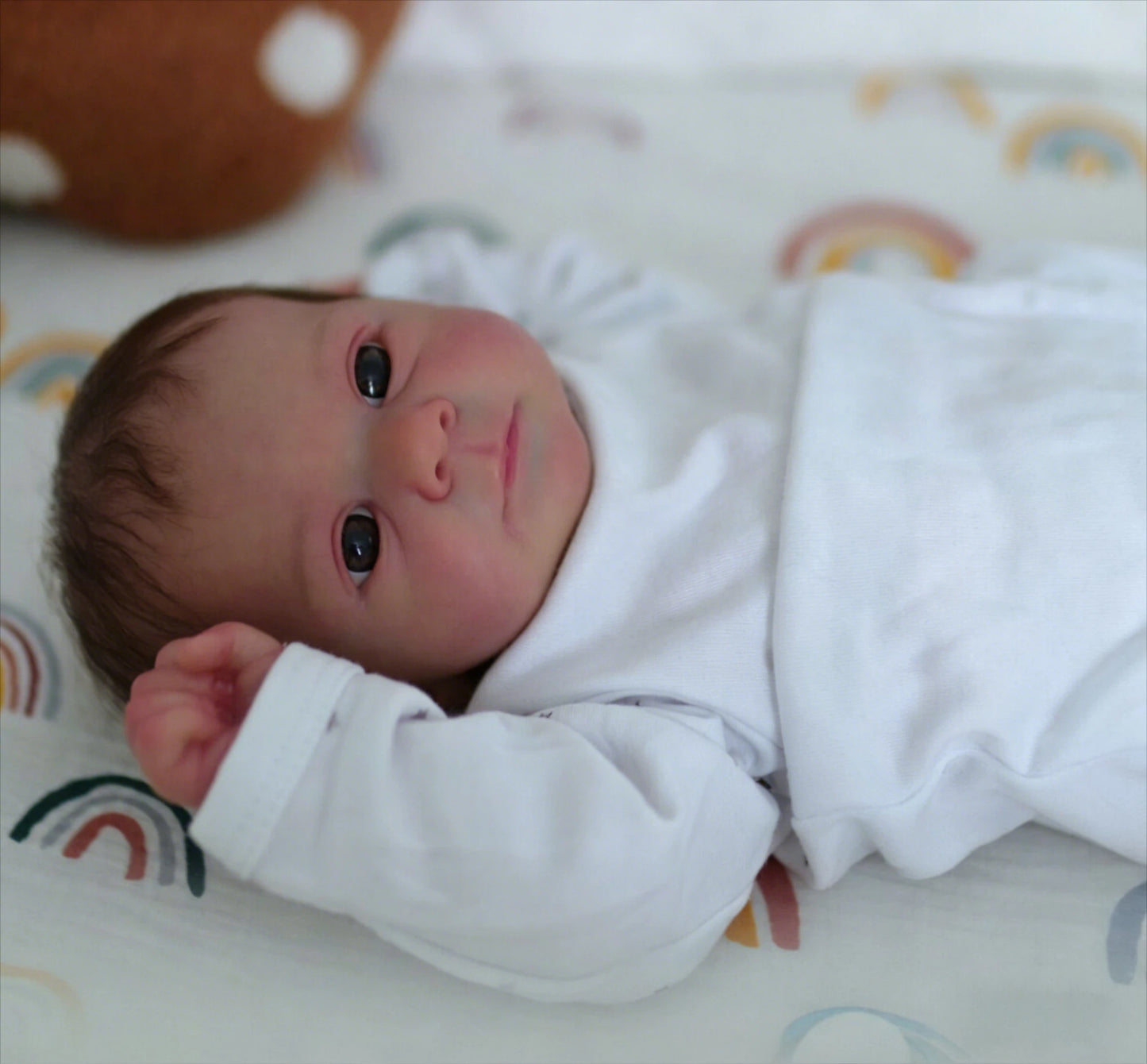 48CM  Reborn Felicia Realistic Baby 3D Skin Multiple Layers Painting with Hand Rooted Hair Touch Doll