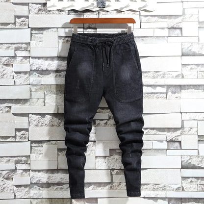 Wholesale 2022 Men's Slim Jeans Autumn Man's Feet Spiritual Social Guy Teenagers Cowboy Casual Toe Radish Black Pants Jeans