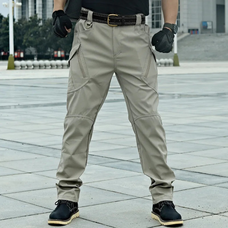 Autumn Tactical Pants Men Casual Work Cargo Trousers Waterproof Multi-pocket Wear-Resistant Outdoor Training Camouflage Trousers