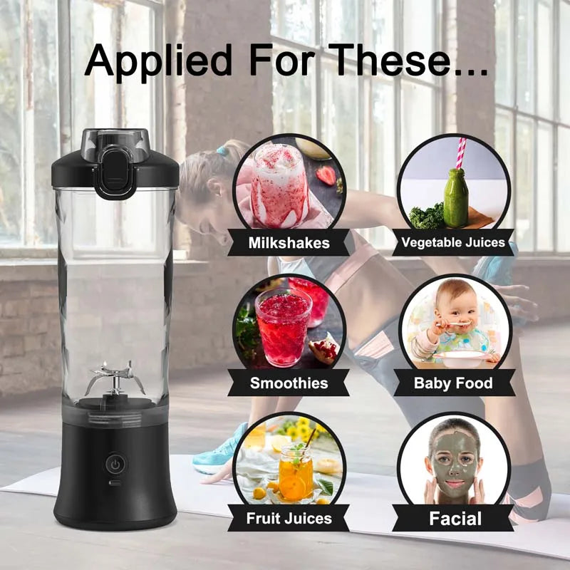 Ship Portable Blender Personal Electric Juicer with Lid Water Bottle Powder Fruit Shaker Bottle Ice Usb Juicer Cup