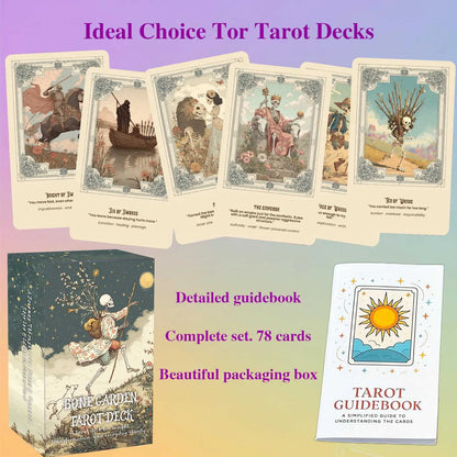 78 Tarot Cards, 13x8 Cm, Bone Garden Tarot Deck, Vintage Plant Beauty, Quiet Storytelling, Includes Paper Manual, Card Game