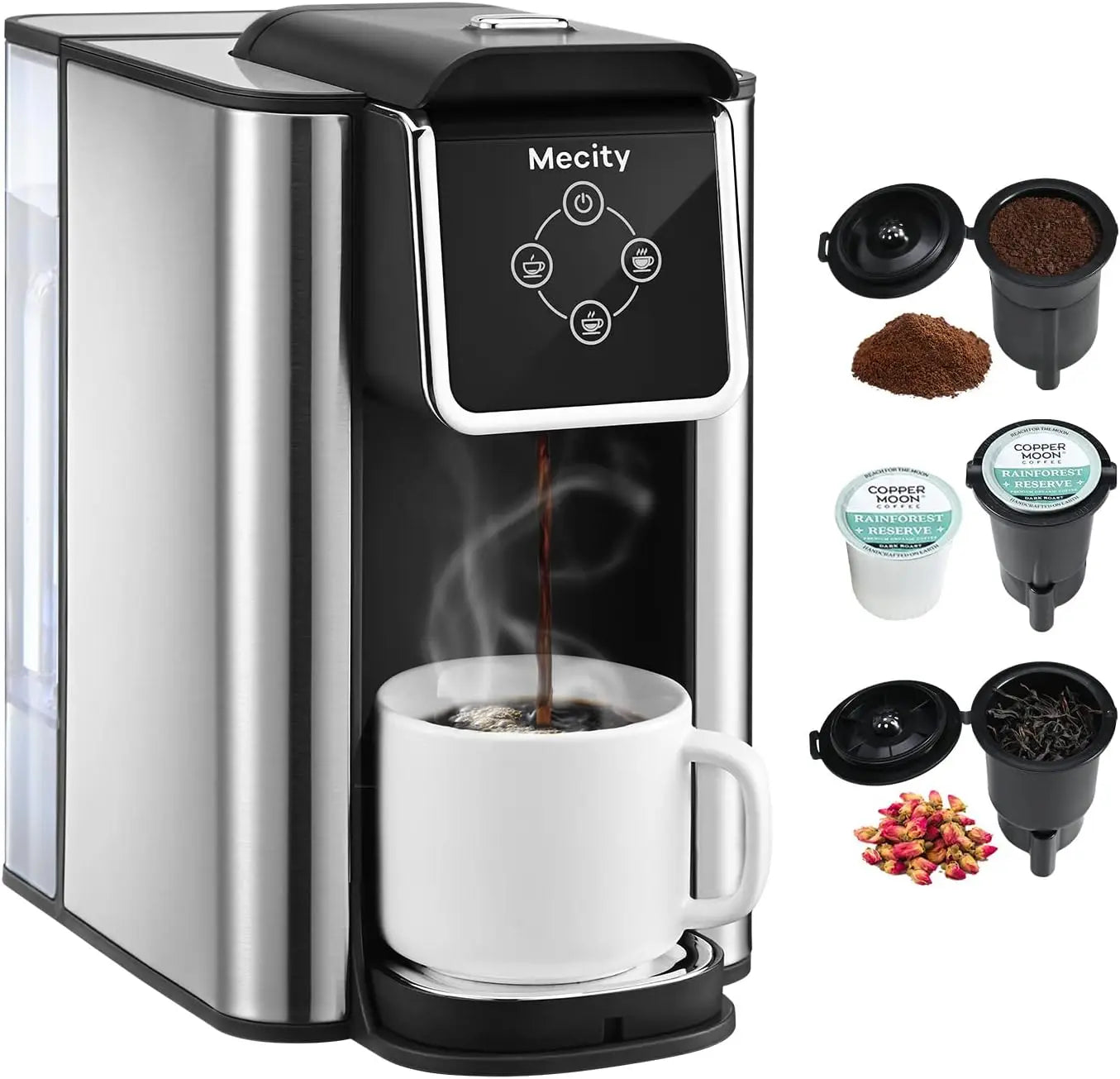 Coffee Maker 3 in 1 Single Serve Coffee Machine, Compatible with K cup Capsules, Instant Coffee Pot, Tea maker, 6,8,10 Oz Cup
