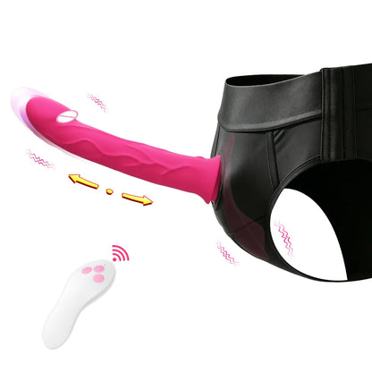 Thrusting Vibrator Remote Control Vibrating Silicone Strap On Dildo G Spot Wearable Pegging Panties Vibrators Sex Toy for Women